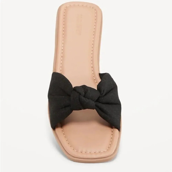 OLD NAVY‎ Knot Front Slide Sandals in Black Jack - Picture 1 of 7